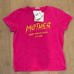 Mother Bad Decisions Club Pink Graphic T-Shirt